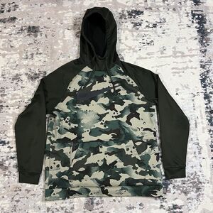 Men's Nike Therma Camo Pullover Hoodie Sweatshirt CU6241 355 Size L Dri Fit